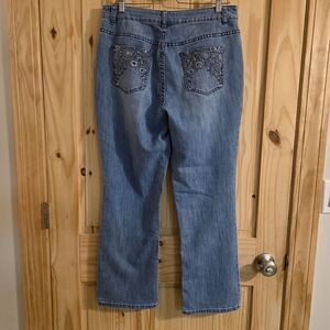 Christopher Banks Size 10 Short Womens Floral Embroidered Pockets